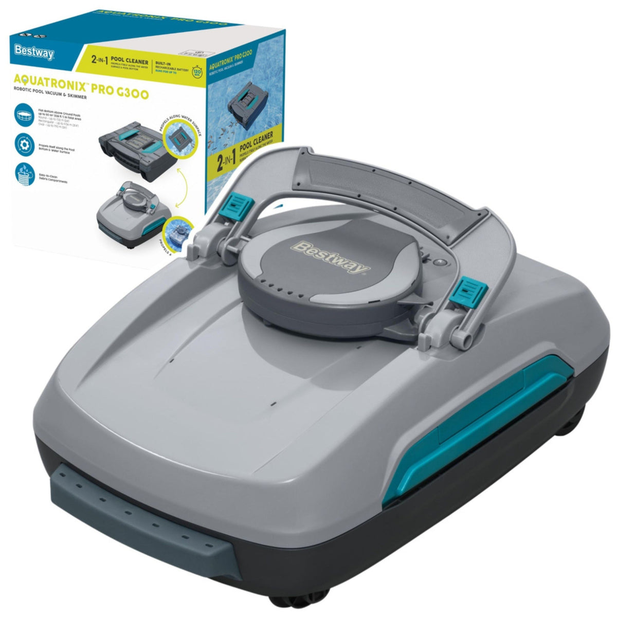 Bestway quaTronix Pro G300 2-in-1 zwembadrobot - Bodemreiniger & skimmer - Draadloos