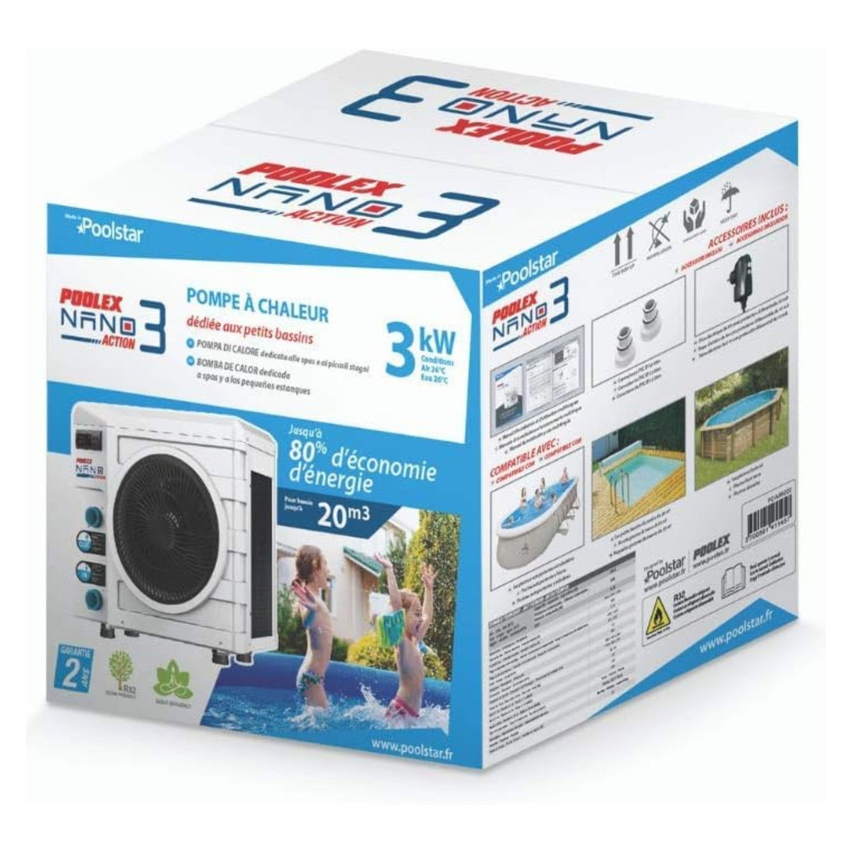 Poolex Nano Action (4kW) warmtepomp – voor 4kW; 28 m3
